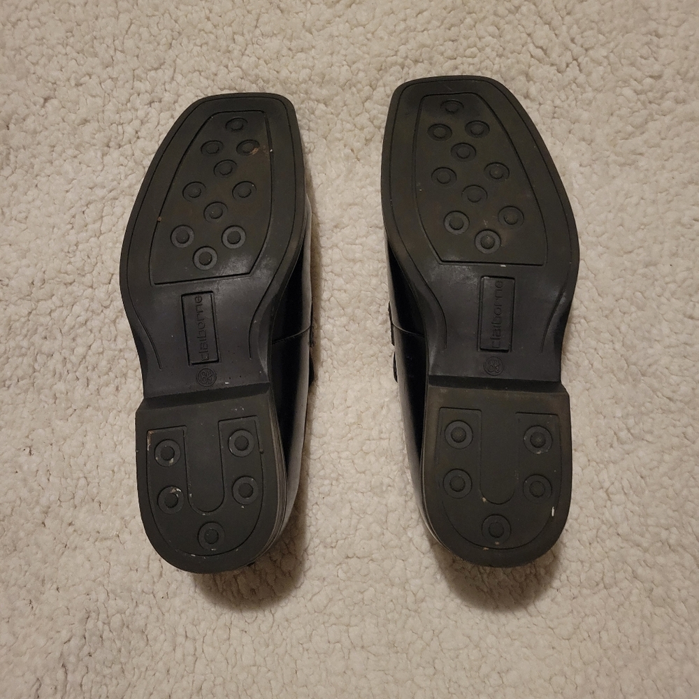 MENS CLAIBORNE LEATHER DRESS SHOES BLACK SIZE 8.5 - Picture 10 of 10